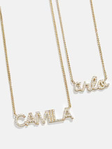 18K Gold Pavé Nameplate Necklace | BaubleBar (US)