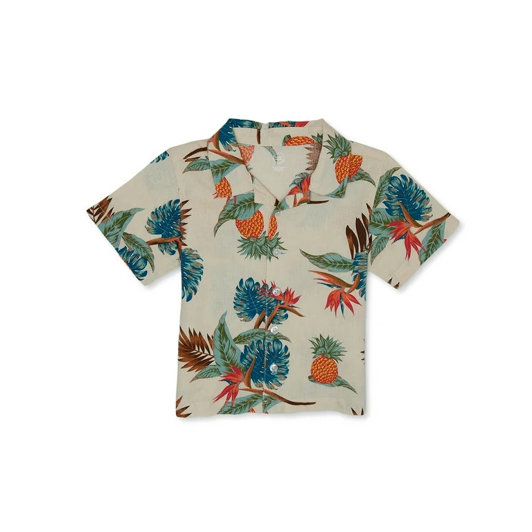 Wonder Nation Baby & Toddler Boys' Camp Shirt, Sizes 12M-5T | Walmart (US)