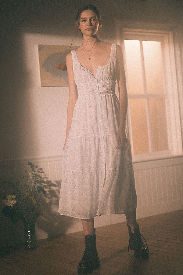 UO Anne Mesh Midi Dress | Urban Outfitters (US and RoW)