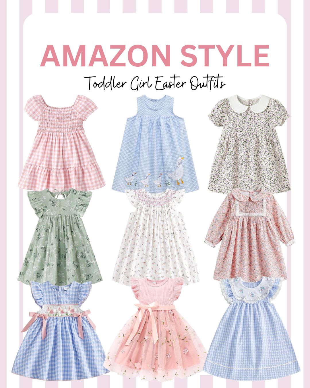 The sweetest toddler girl Easter outfit ideas 🌸🐣
I rounded up some of the cutest Easter outfits for toddler girls — think soft pastels, sweet little dresses, bows, and the perfect spring shoes. These are the kind of outfits that are adorable for church, Easter egg hunts, and all the family photos you’ll want to remember later.
I always look for pieces that are not only cute but comfortable enough for little ones to actually play in. These picks are perfect for Easter Sunday and can be worn all spring long.
Tap to shop my favorite toddler girl Easter outfits 🌷 

 

#LTKmomlife #LTKSeasonal #LTKKids