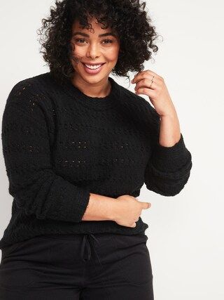 Textured Cable-Knit Pointelle Plus-Size Sweater | Old Navy (US)