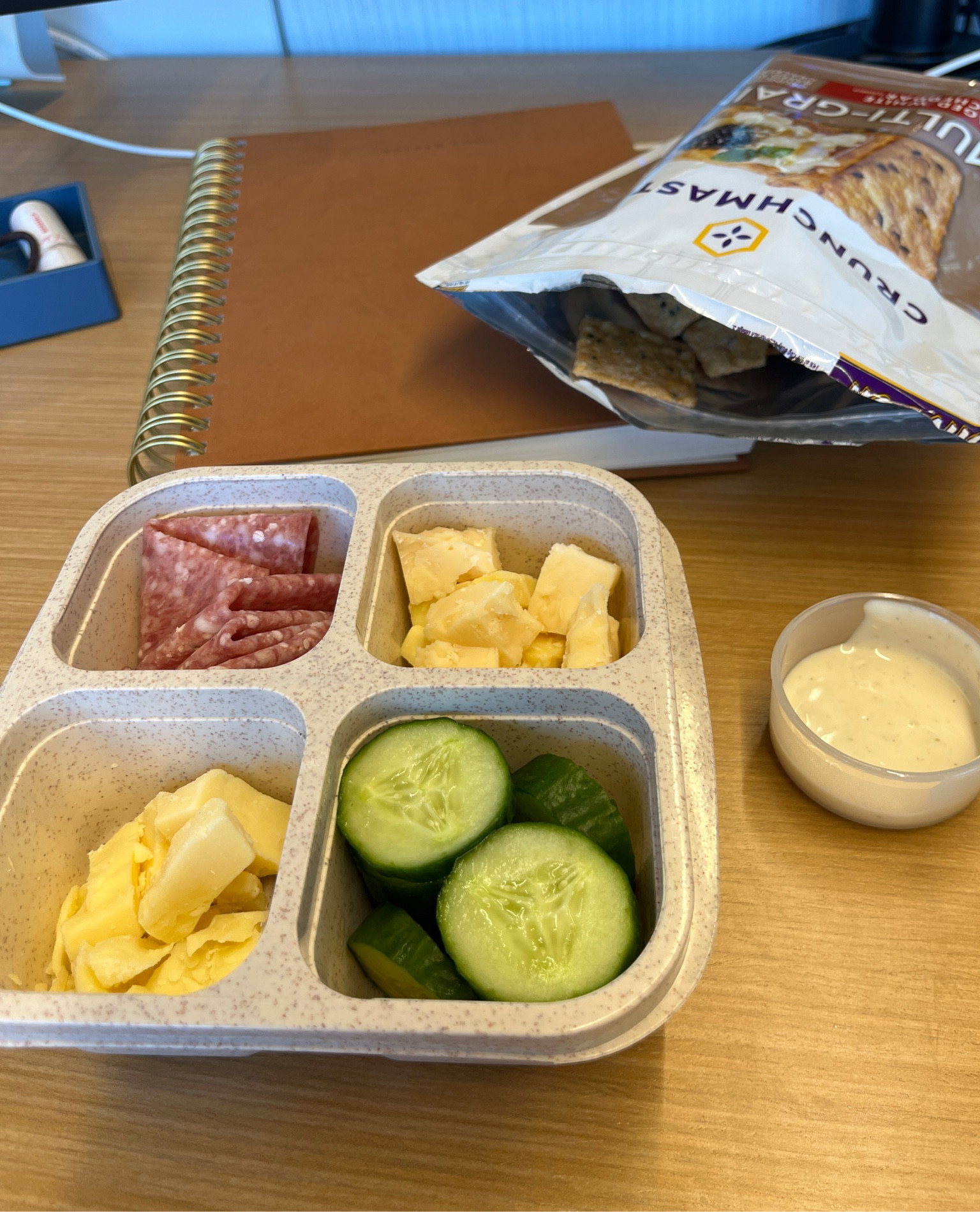 Lunch at the office - a mini snack plate with leftover charcuterie board foods! Perfect adult lunchable if you ask me. 

Meal prep
Meal planning
Kitchen
Snack container

#LTKHome