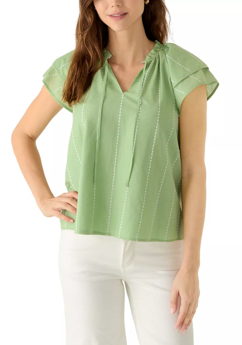 Women's Ruffle Sleeve Peasant Shirt | Belk
