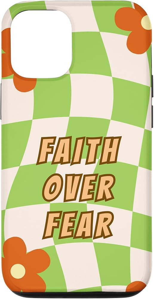 iPhone 15 Faith Over Fear Jesus Scripture Christian Bible Checkered Case | Amazon (US)