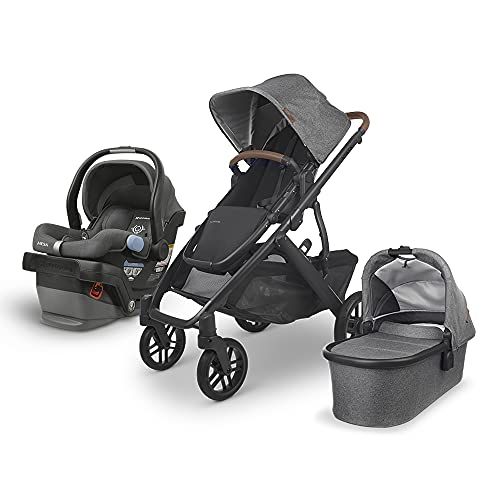 UPPAbaby Vista V2 Stroller - Greyson (Charcoal Melange/Carbon/Saddle Leather) + Mesa Infant Car Seat | Amazon (US)