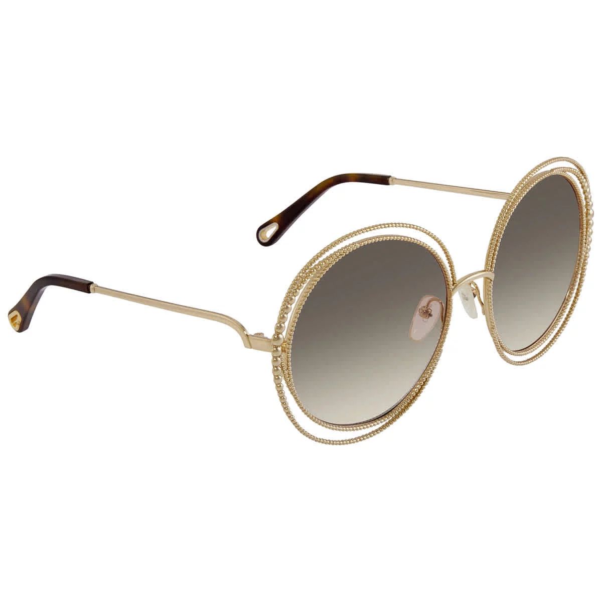 Chloe Light Brown Gradient Round Sunglasses CE114SC 722 58 | Walmart (US)