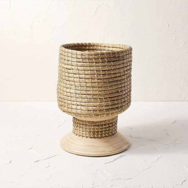 Pedestal Rolling Bamboo Mix Seagrass Woven Decorative Vase - Opalhouse™ designed with Jungalow... | Target