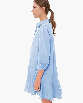 Tunic Mini Shirt Dresses for Women Button Up Long Sleeve Dress Chambray Callahan Ruffle Flowy Cas... | Amazon (US)
