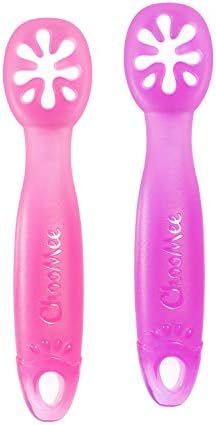 ChooMee Silicone Baby Spoons, FlexiDip | First Stage Infant Feeding Utensil | Dual-Flex Silicone ... | Amazon (US)