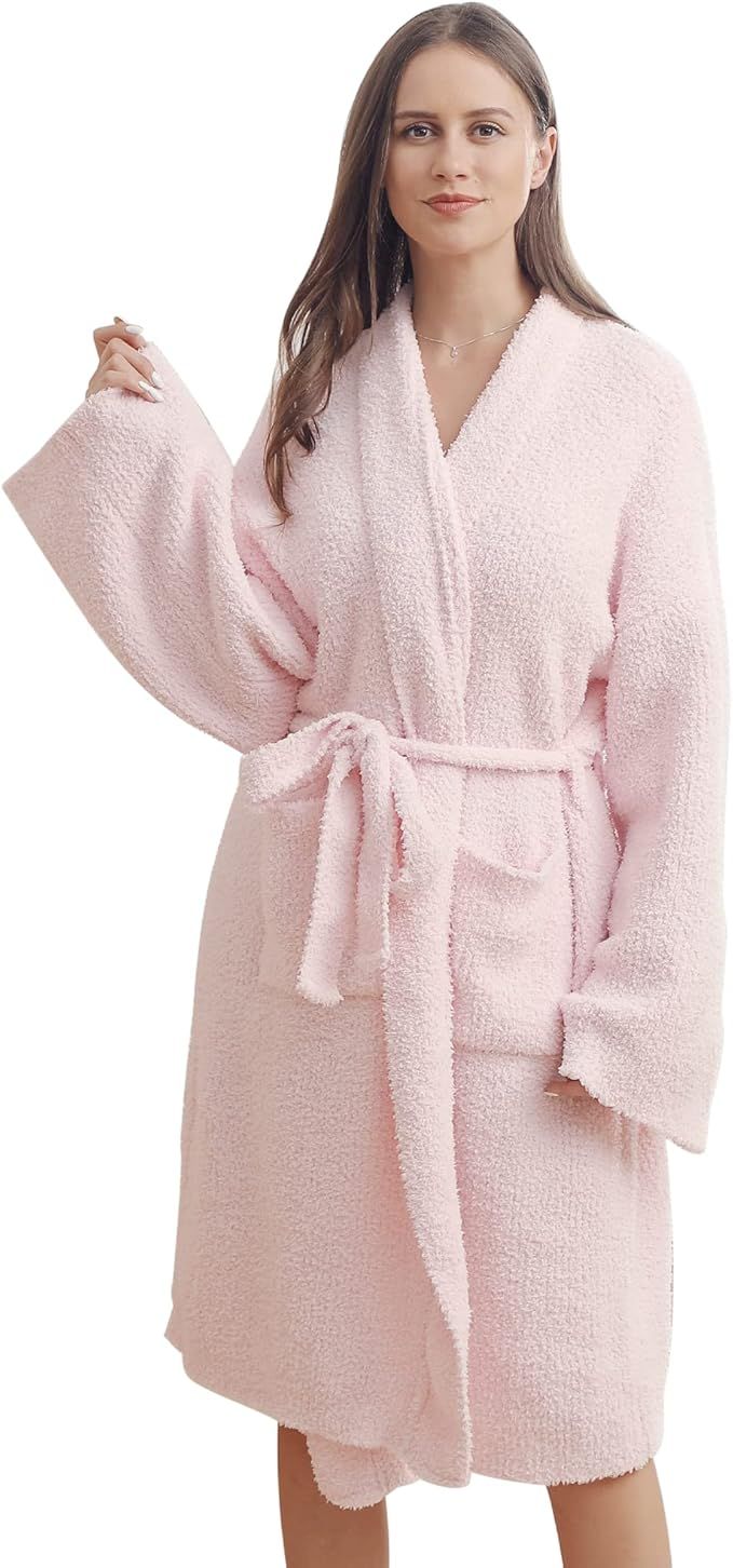 Hooded Robe Cozy Chic In The Wild Robe Lightweight Soft Plush Bathrobe with Pockets for Women | Amazon (US)