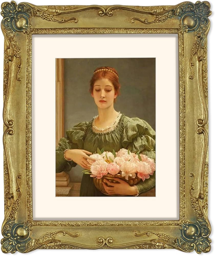 Vintage Picture Frames 8x10 Gold Photo Frame 8x10 with Floral Relief, Wall and Tabletop Frames | Amazon (US)