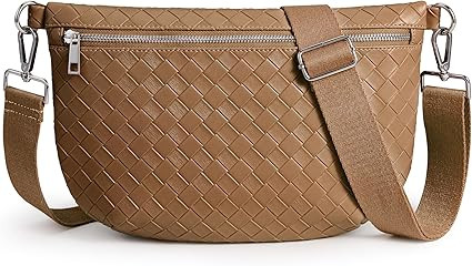 KALIDI Woven Crossbody Bags for Women Travel Vegan Leather Fanny Packs for Woman Cross Body Purse... | Amazon (US)