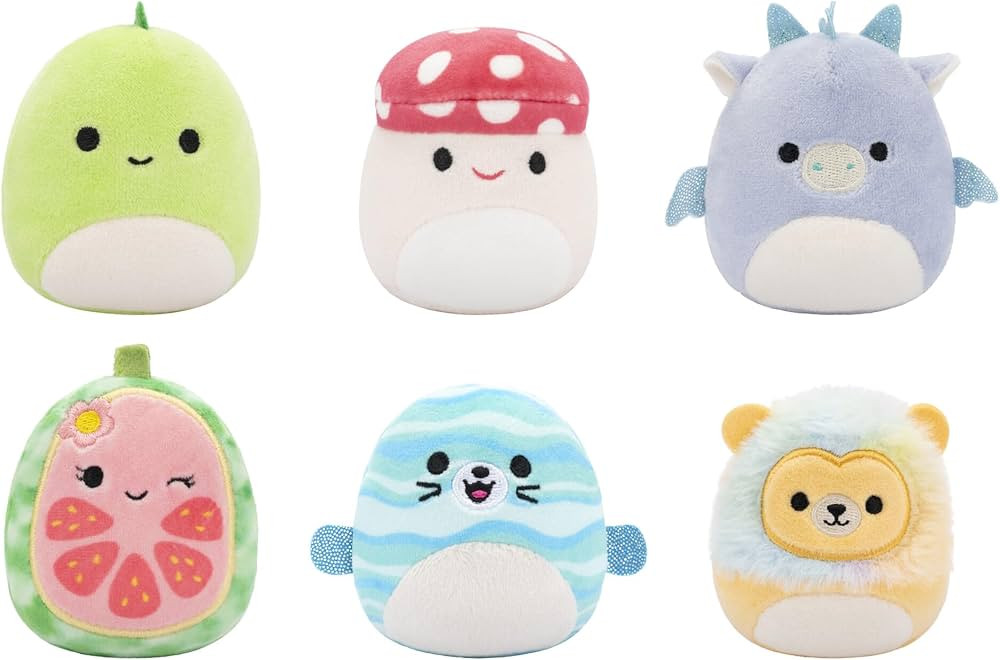 Squishmallows Original Micromallows 6-Pack – Danny Dinosaur, Dane Dragon, Malcolm Mushroom, Len... | Amazon (US)