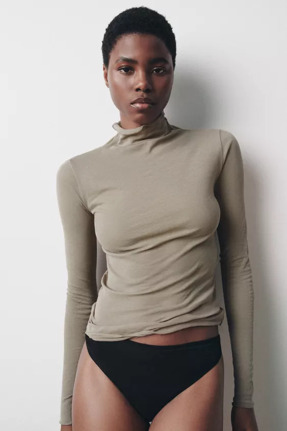 COTTON KNIT TOP | Zara UK