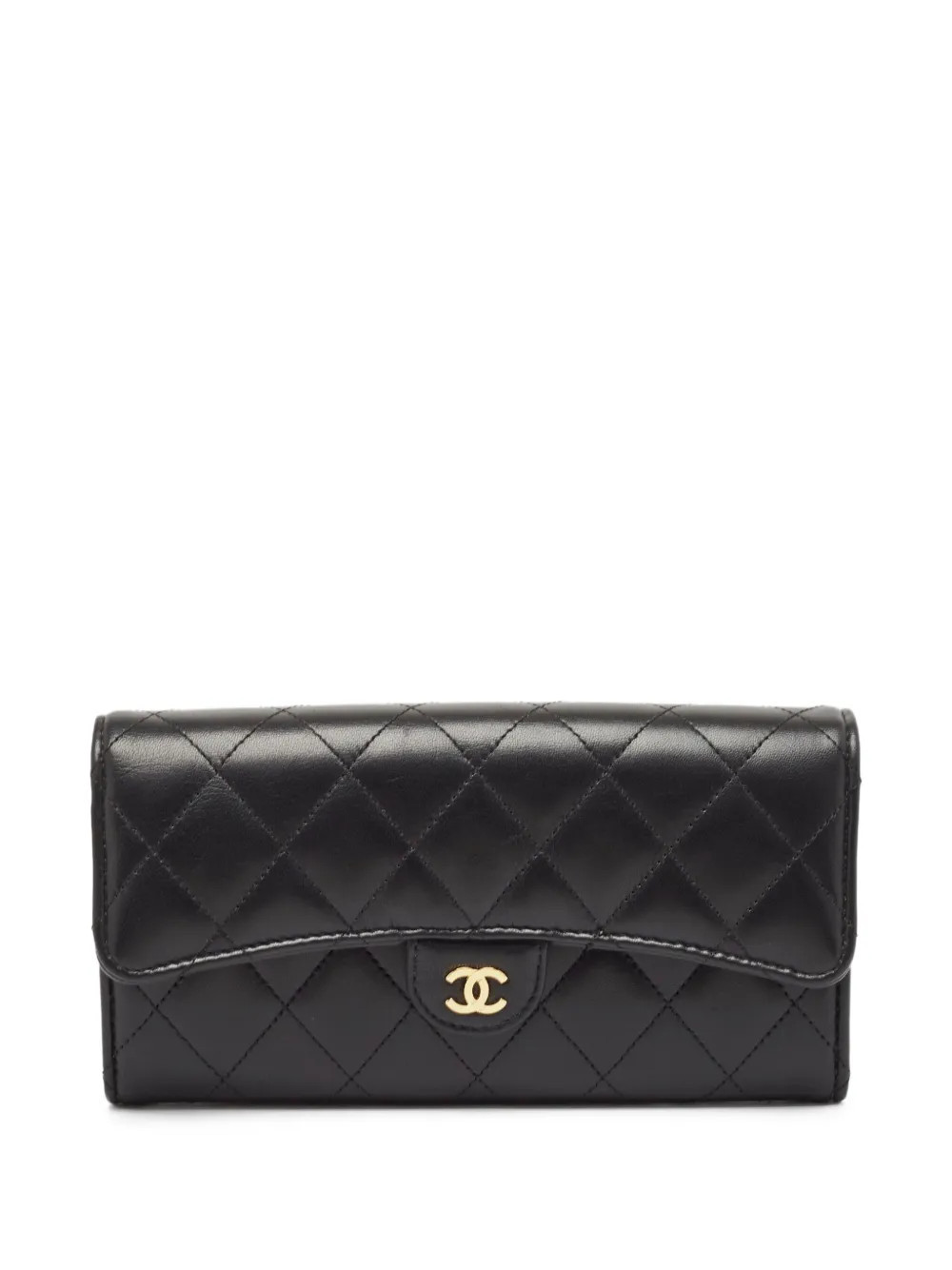 CHANEL Pre-Owned quilted leather wallet - Black | Farfetch Global