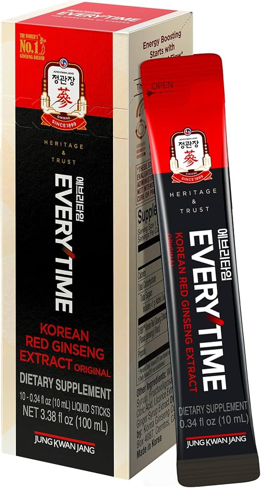 JUNG KWAN JANG Korean Red Ginseng Extract Everytime 3000mg | Sugar Free Energy Supplement, Ginsen... | Amazon (US)