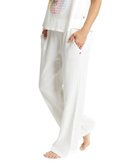 Sol Angeles Wide-Leg Textured Crepe Pull-On Pants | Bergdorf Goodman