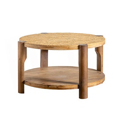 Round Coffee Table, 2-Tier Round Coffee Table With Storage Shelf, Center Table | Wayfair North America
