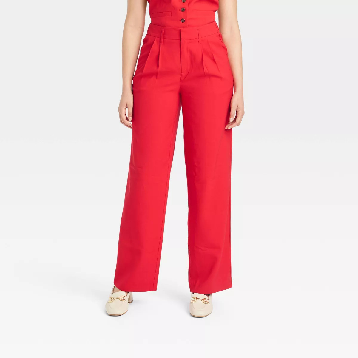 Women's High-Rise Pleat Front Straight Trousers - A New Day™ | Target