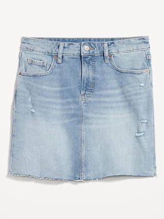 High-Waisted OG Straight Cut-Off Mini Jean Skirt for Women | Old Navy (US)
