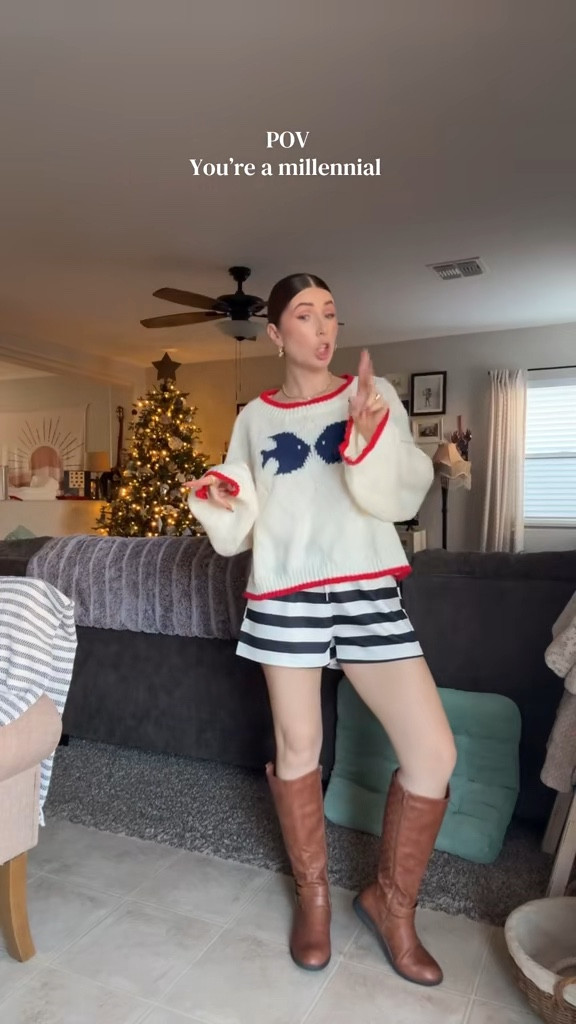 • Fish sweater: sized up to a medium 
• striped shirts: part of a matching set - size medium
• brown boots: tts
• Gold jewelry: hypoallergenic @amazonfindsandfashion 

#LTKootd #LTKmomlife #LTKPetite