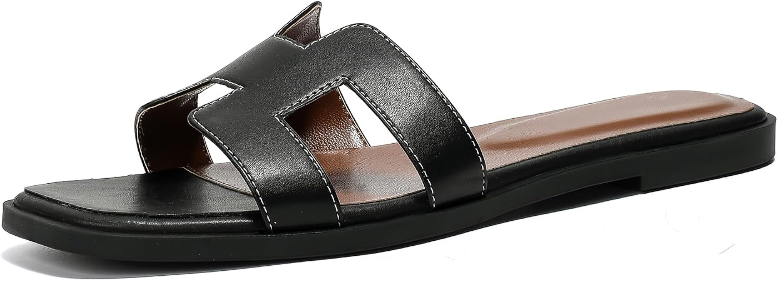 Stratuxx Kaze Womens Flat Sandals Flat Slide Sandals Metallic Flats Sandals | Amazon (US)