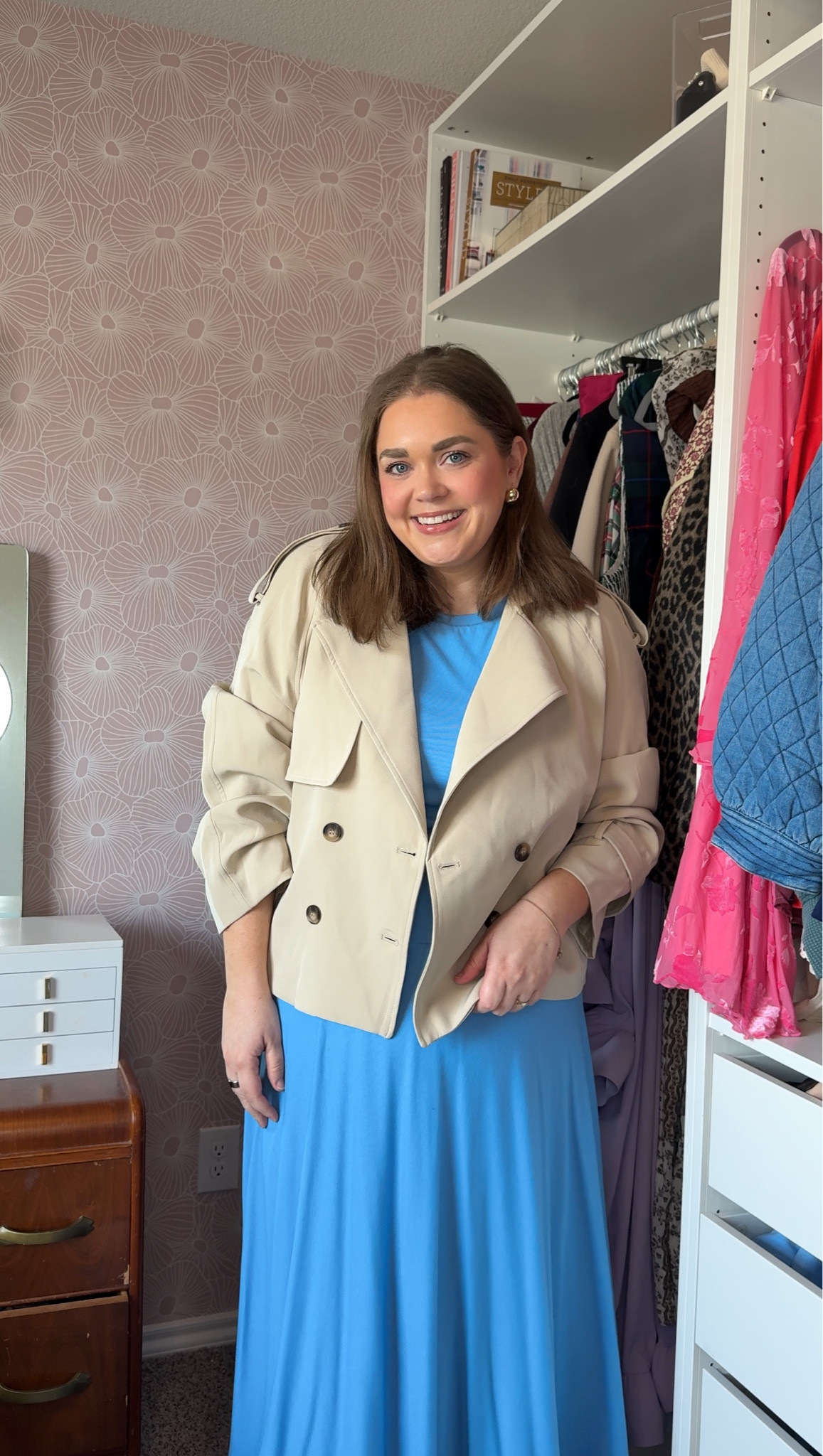 Amazon outfit wearing xl in dress and xxl in cropped trench jacket 

#LTKPlusSize