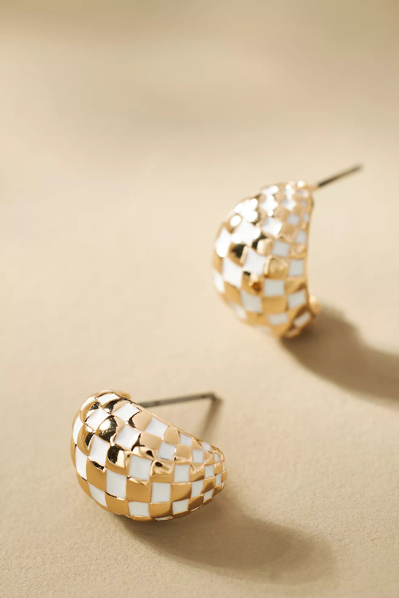 Checkered Epoxy Hoop Earrings | Anthropologie (US)