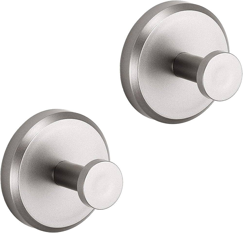 HOME SO Suction Cup Hooks O Shape (2 or 4 Pack) (Brushed Nickel, 2, Count) | Amazon (US)