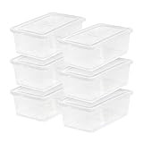 IRIS USA 6 Quart Plastic Storage Bin Tote Organizing Container with Latching Lid for Shoes, Heels, A | Amazon (US)