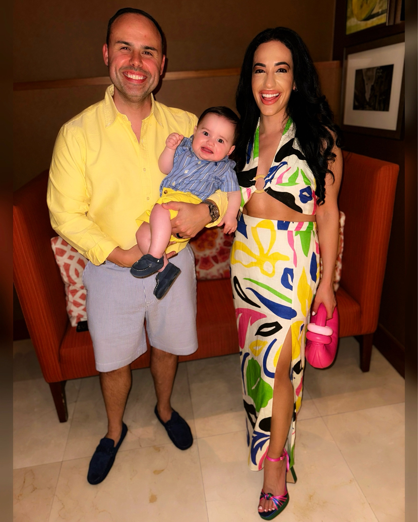 Family vacation outfits 🩵🌺🐚🦩🏝️ color-coordinated, of course! 

#LTKTravel #LTKFamily #LTKBaby
