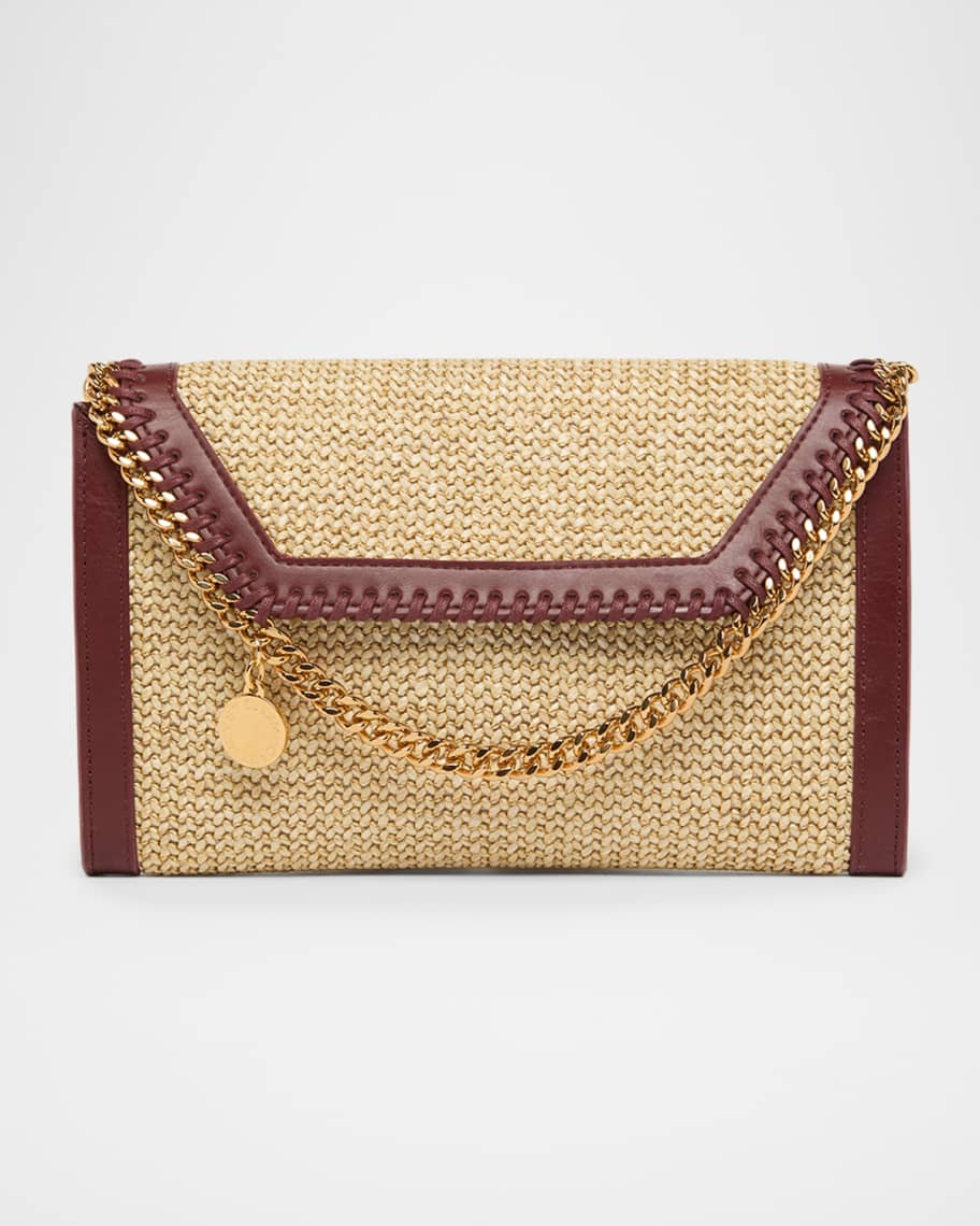 Stella McCartney High Summer Falabella Raffia Wallet Crossbody Bag | Neiman Marcus