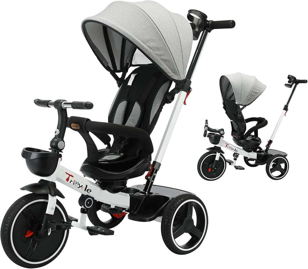 UBRAVOO Baby Tricycle,6-in-1 Baby Push Bike Steer Stroller,Learning Toddler Bike/Detachable Guard... | Amazon (US)