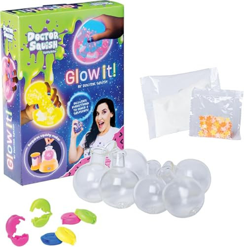Doctor Squish Squishy Maker Neon Refill Pack | DIY Squishy Making Kit with 6 TPR Balloons, 6Reusable Clips, Glow in The Dark Sparkles & Slime Powder | Make Your Own Squishies | Ages 8 | Glow 1 Pack | Amazon (US)