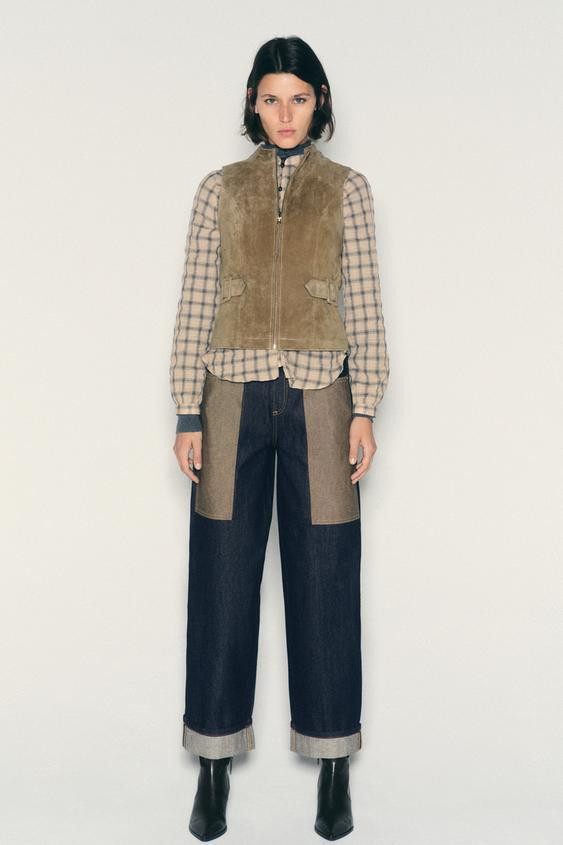 100% LEATHER TAB BODYSUIT | Zara US