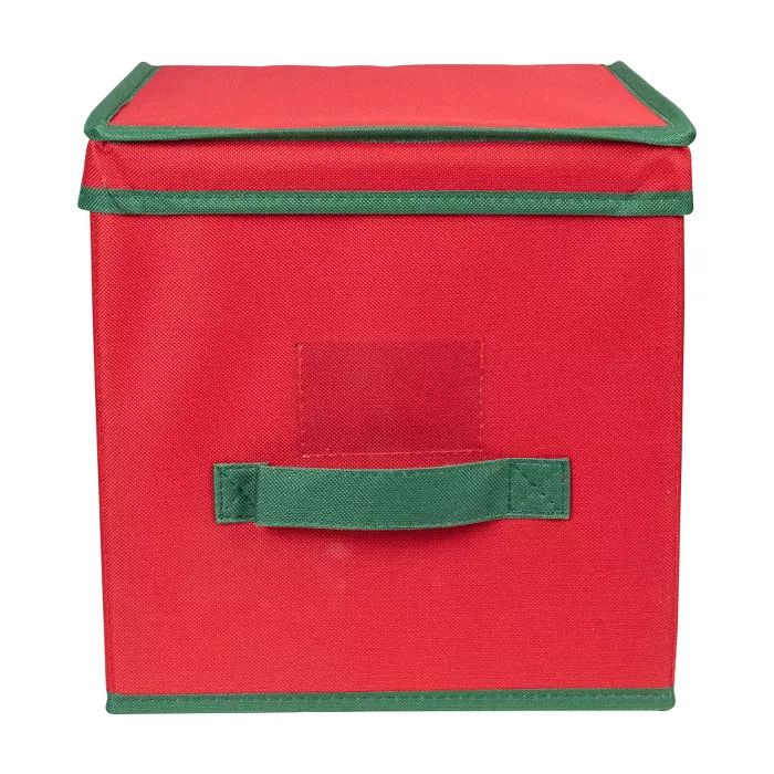 Northlight 13” Red and Green Christmas Ornament Storage Box with Removable Dividers | Target