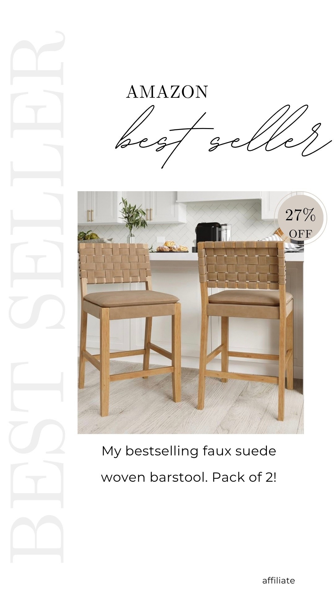 One of my top best sellers! These faux suede woven barstools are beautiful and sturdy. I love them on our new warm modern organic kitchen!

#LTKHome #LTKSaleAlert