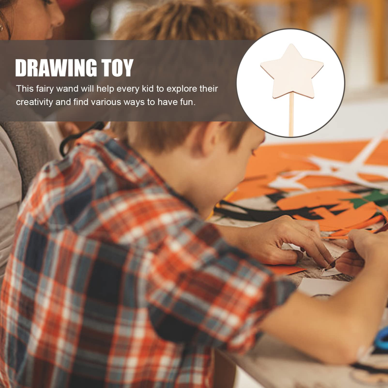 NUOBESTY Fairy Wand Stick, Unfinished Wooden Star Shaped DIY Crafts Angel Sticks for Girls Prince... | Amazon (US)