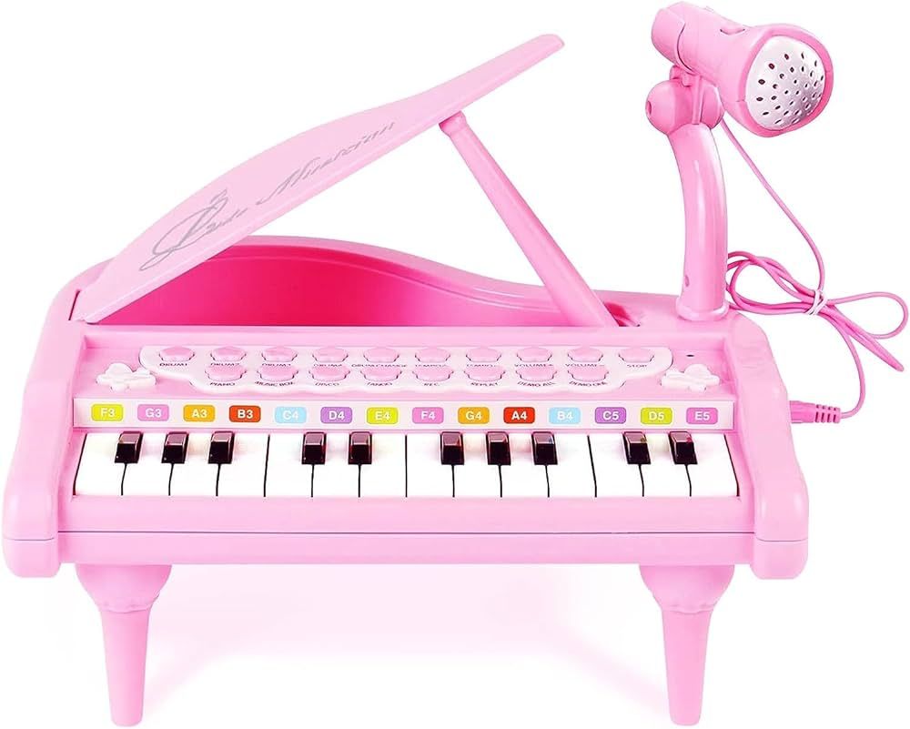 Conomus Piano Keyboard Toy for Kids-1 2 3 Year Old Girls First Birthday Gift -24 Keys Multifuncti... | Amazon (US)