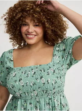 Smocked Babydoll Top | Torrid (US & Canada)