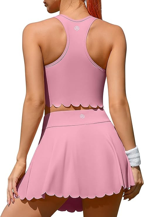 ATTRACO 2 Piece Tennis Dresses for Women Athletic Workout Dress with Shorts and Pockets | Amazon (US)