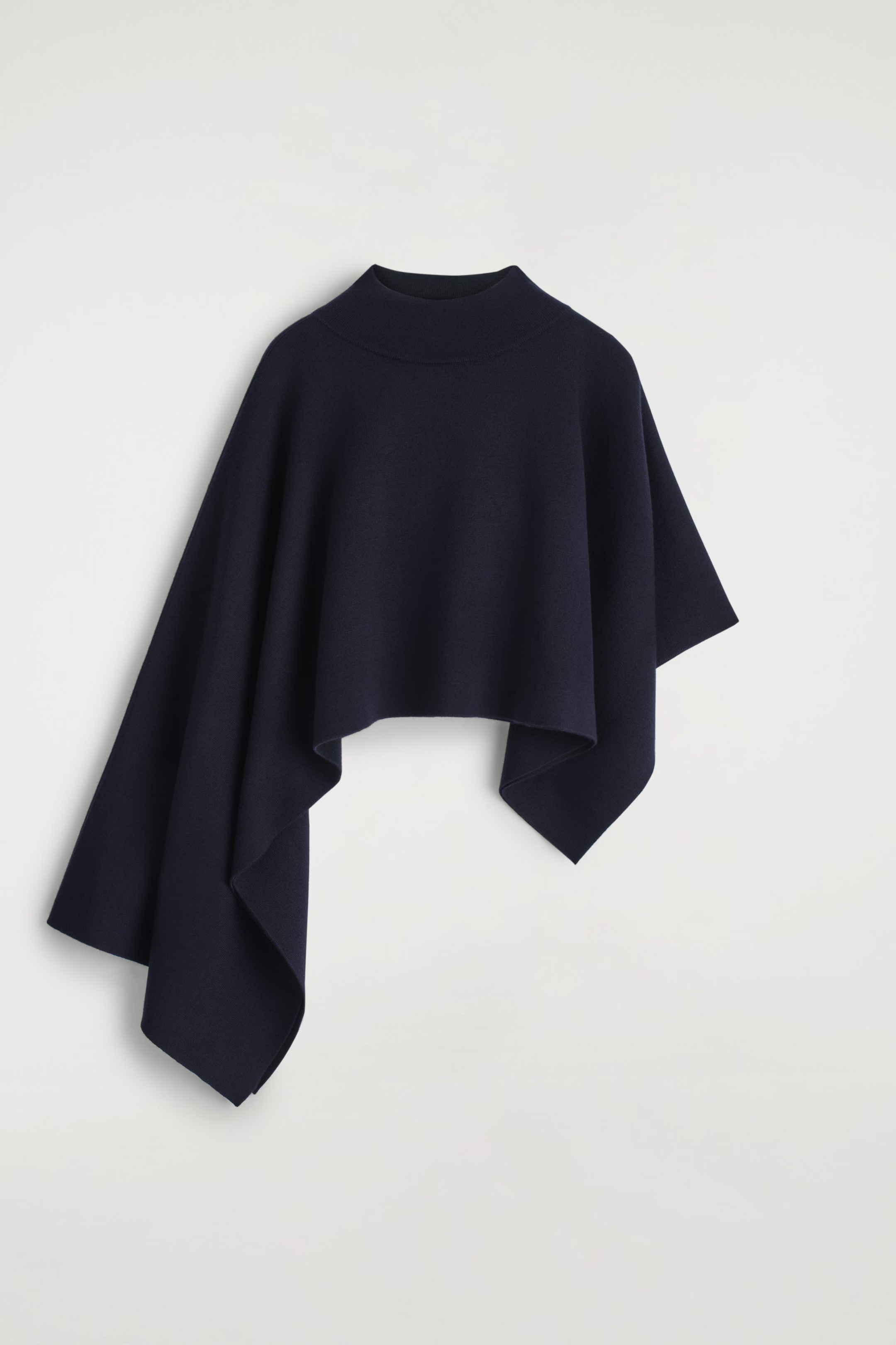 ASYMMETRIC DOUBLE-KNIT WOOL CAPE - NAVY / BLACK | COS | COS (EU)