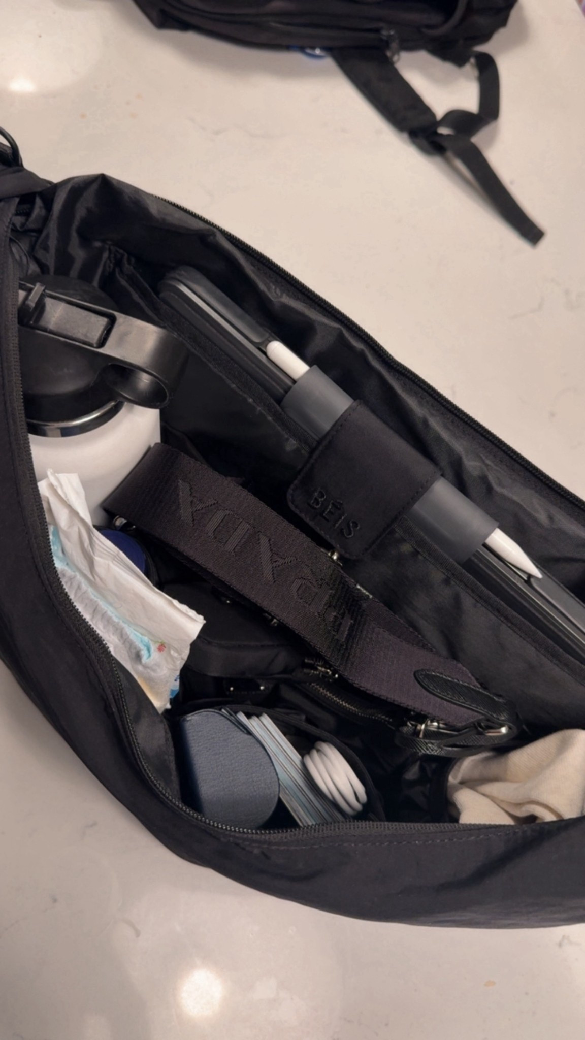 The bag I’m using daily as we move around Switzerland. Large enough for anything I may need to hold & waterproof!