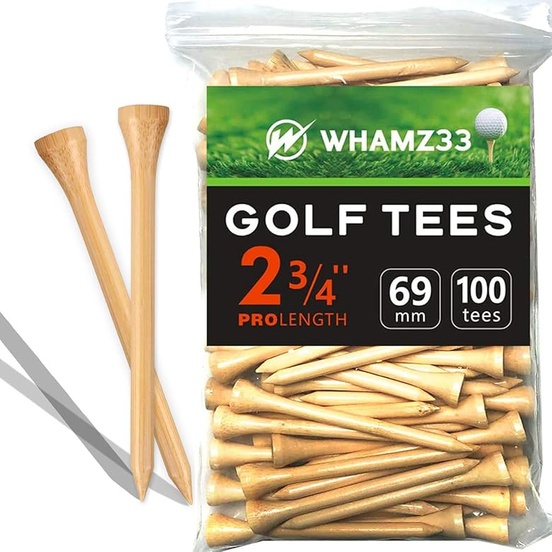 WHAMZ33 W Professional Wooden Golf Tees 2 3/4 inch Tee Pack of 100 Golf Tee | Amazon (US)