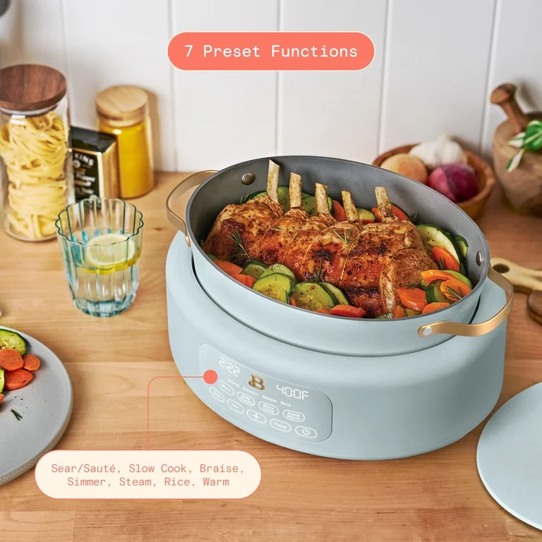 Beautiful 10-in-1, 6 Qt Electric Multi-Cooker with 7 Preset Functions, Hydrangea by Drew Barrymor... | Walmart (US)