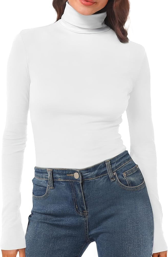 Womens Long Sleeve Turtleneck T-Shirts Mock Neck Underwear Fall Winter Fashion Base Layer Casual ... | Amazon (US)