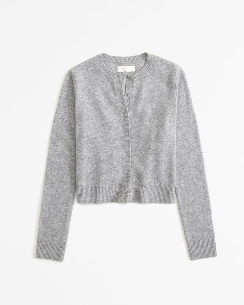 Merino Wool-Blend Slim Crew Cardigan | Abercrombie & Fitch (US)