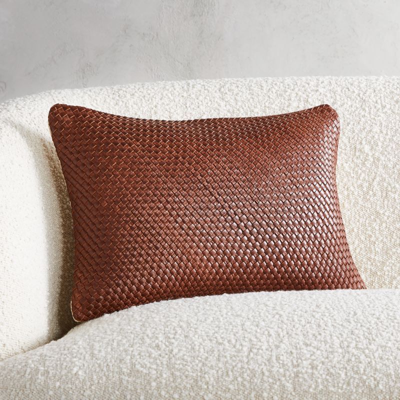 18"x12" Route Leather Chocolate Pillow | CB2 | CB2