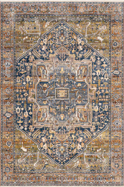 Rust Tasseled Medallion 6' 7" x 9' 4" Area Rug | Rugs USA