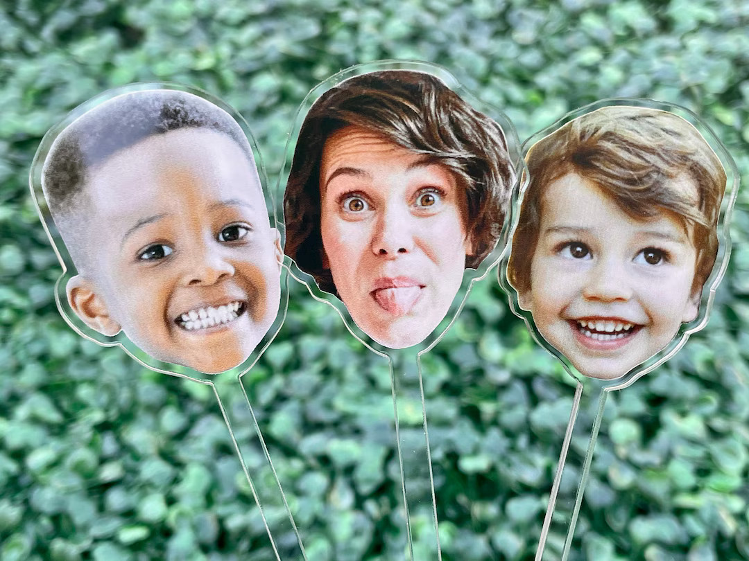 Printed Face Stir Stick, Acrylic Cocktail Sticks, Wedding Drink Stirrers, Print YOUR own image, 2... | Etsy (US)